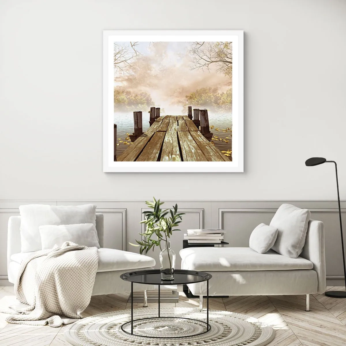 Poster in cornice bianca - La mite melanconia autunnale - 30x30 cm