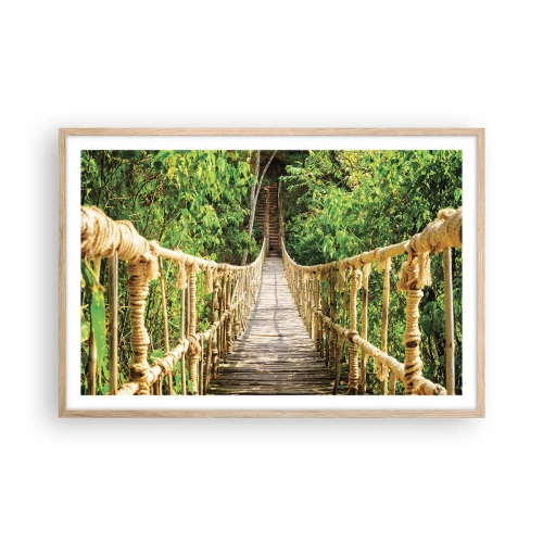 Poster in cornice rovere chiaro - Sospeso nel verde - 91x61 cm