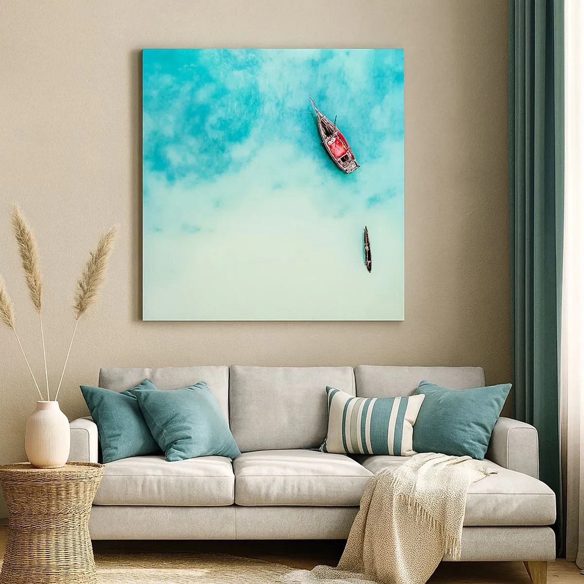 Quadro su tela - Stampe su Tela - Nelle spiagge di Zanzibar, quando c'è troppa acqua... - 30x30 cm