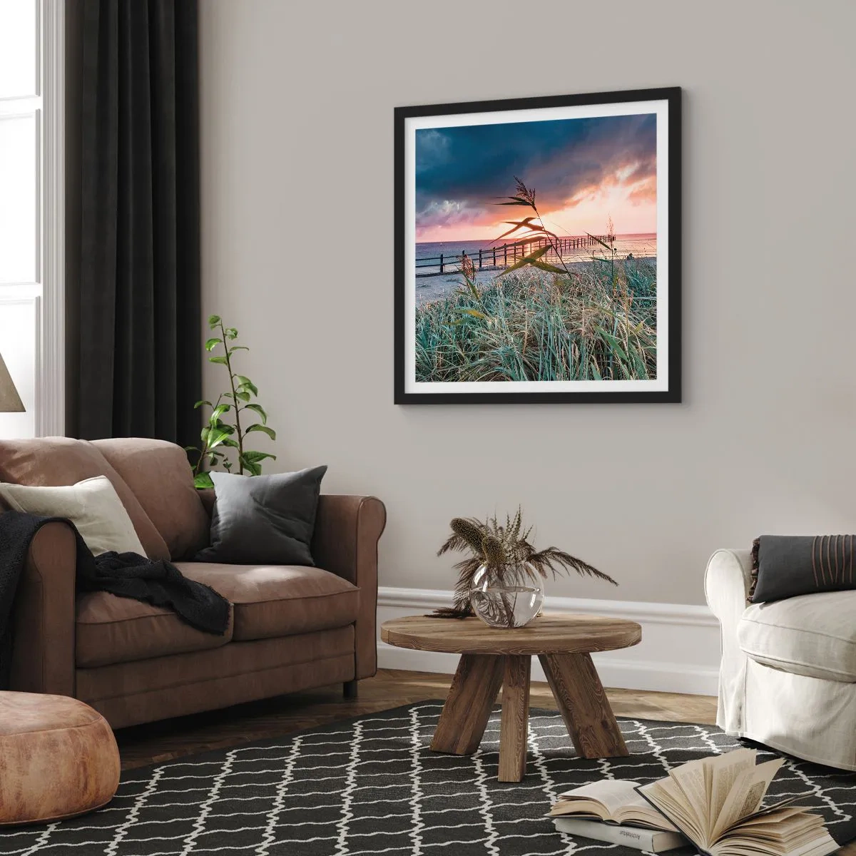 Poster in cornice nera - Non andrà via col vento - 60x60 cm