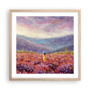 Poster in cornice rovere chiaro - Nel mondo di lavanda - 50x50 cm