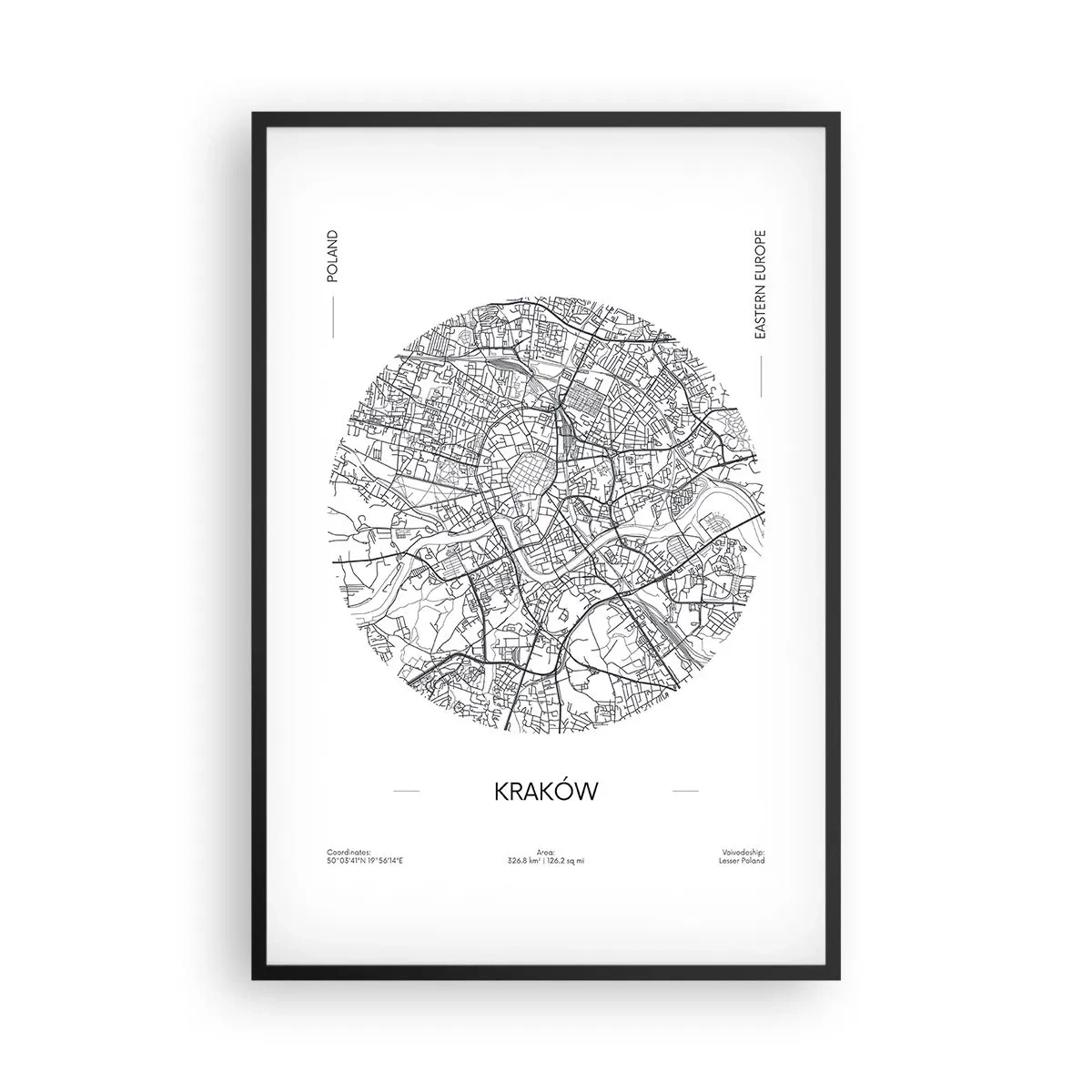 Poster in cornice nera - Anatomia di Cracovia - 61x91 cm