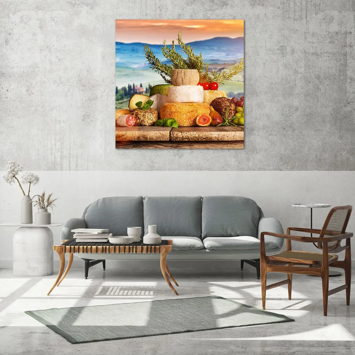 Quadro su vetro - La gioia italiana della vita - 40x40 cm