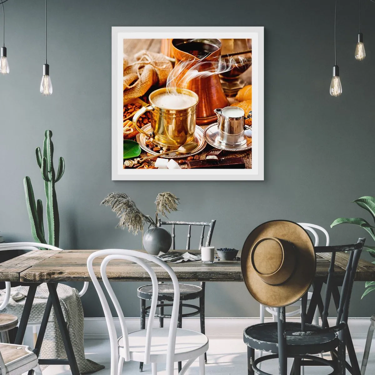 Poster in cornice bianca - Buona giornata! - 50x50 cm