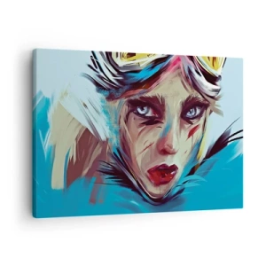 Quadro su tela - Stampe su Tela - Ritratto di una donna dai colori dinamici e dallo stile astratto - 70x50cm - La guerriera della strada - Decorazione murale moderna per soggiorno e camera da letto ARTTOR