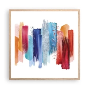 Poster in cornice rovere chiaro - In alto e in basso - 60x60 cm