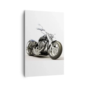 Quadro su tela - Stampe su Tela - Elegante motocicletta nera su sfondo bianco - 80x120cm - Potenza e carattere - Decorazione murale moderna per soggiorno e camera da letto ARTTOR