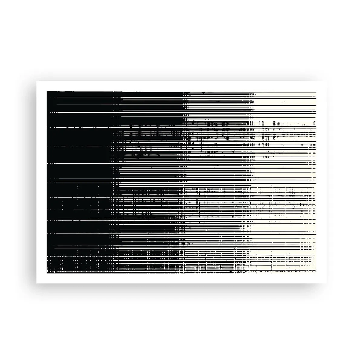 Poster - Composizione astratta di linee in bianco e nero contrastanti - 100x70cm - Onde e vibrazioni - Decorazione murale moderna per soggiorno e camera da letto ARTTOR