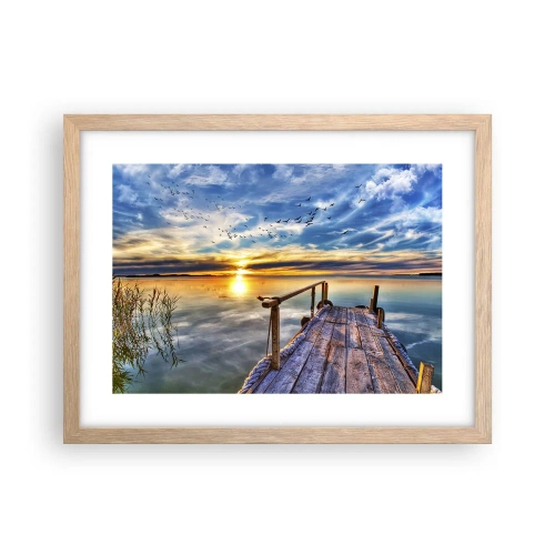 Poster in cornice rovere chiaro - Il vento è andato a dormire - 40x30 cm