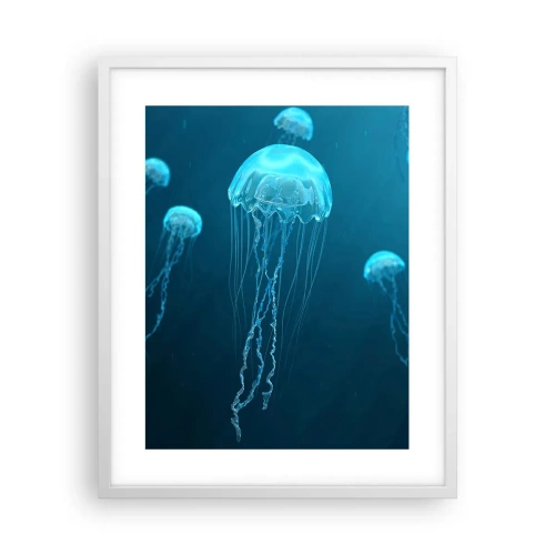 Poster in cornice bianca - La danza oceanica - 40x50 cm