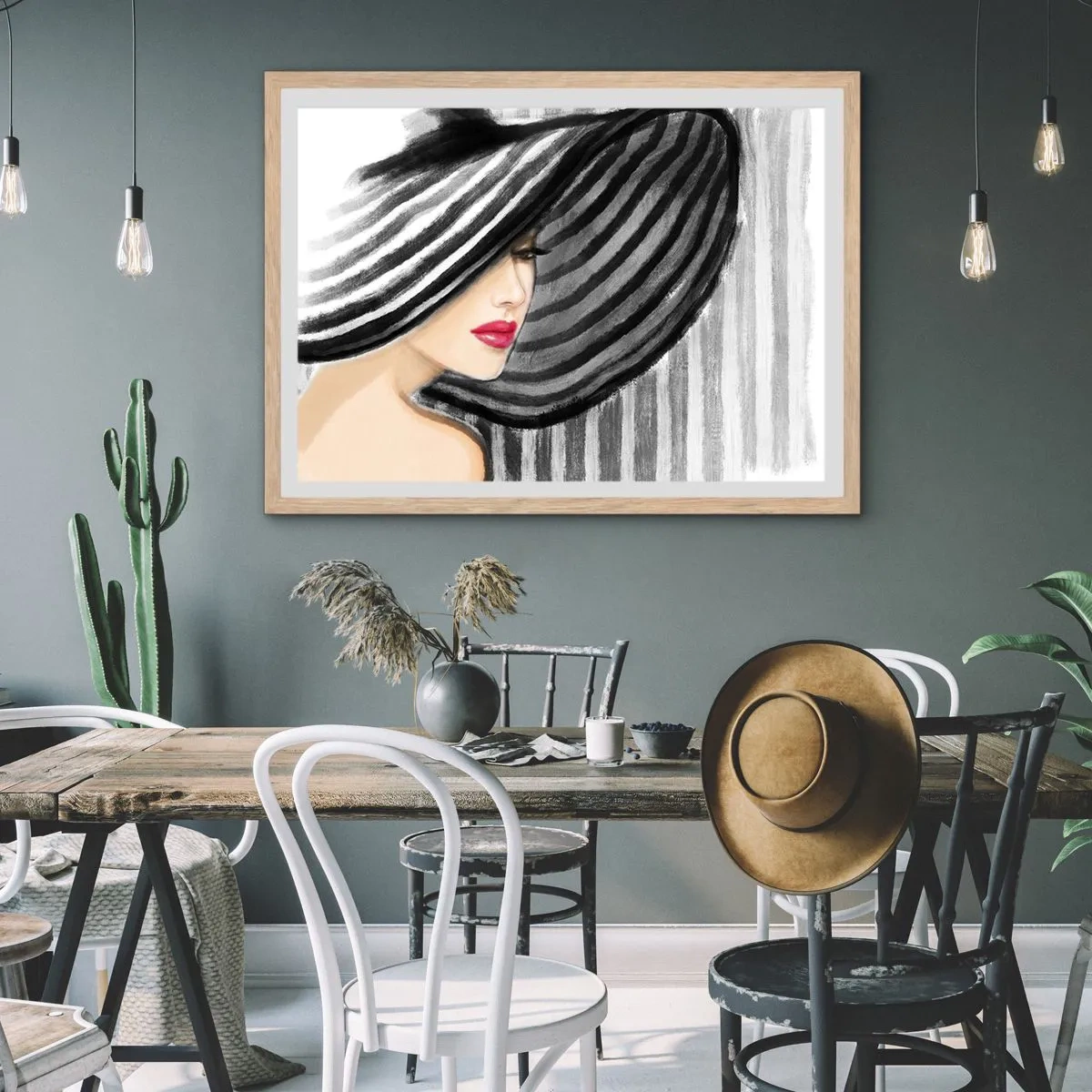 Poster in cornice rovere chiaro - Dove trovarti? - 50x40 cm