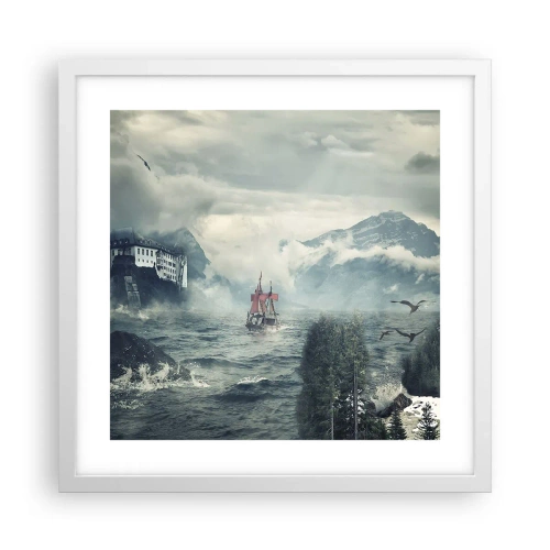 Poster in cornice bianca - Sulle acque magiche - 40x40 cm