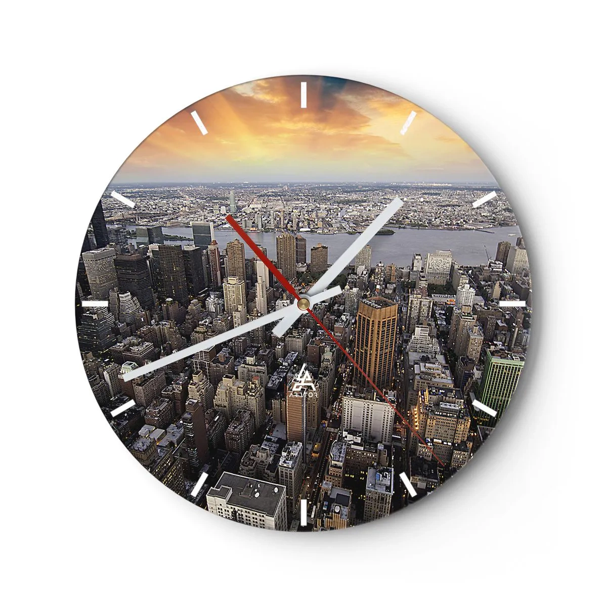 Orologio da parete - Orologio in Vetro - Il cuore pulsante dei nostri tempi - 40x40 cm