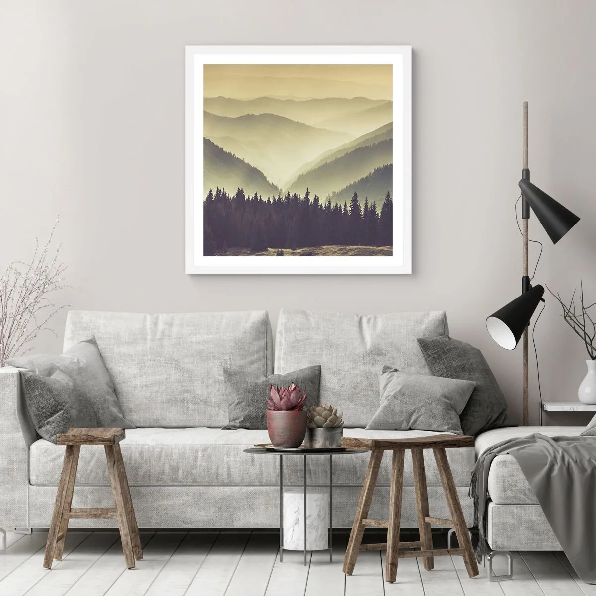 Poster in cornice bianca - Dopo sette montagne… - 50x50 cm