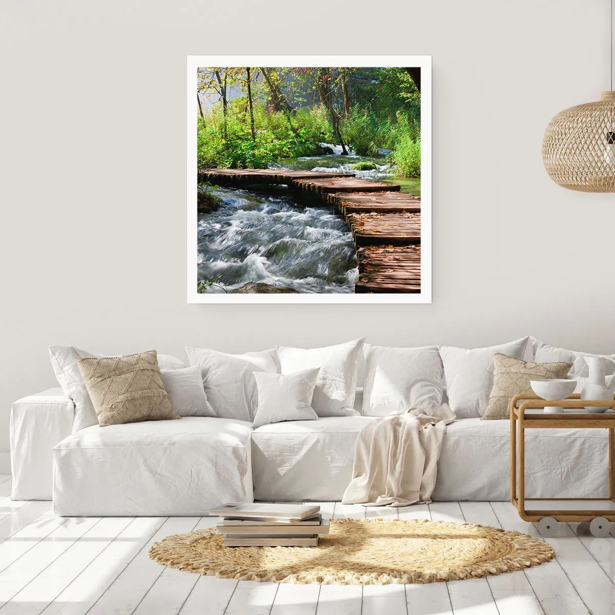 Poster - Sulla cascata spumeggiante - 60x60 cm