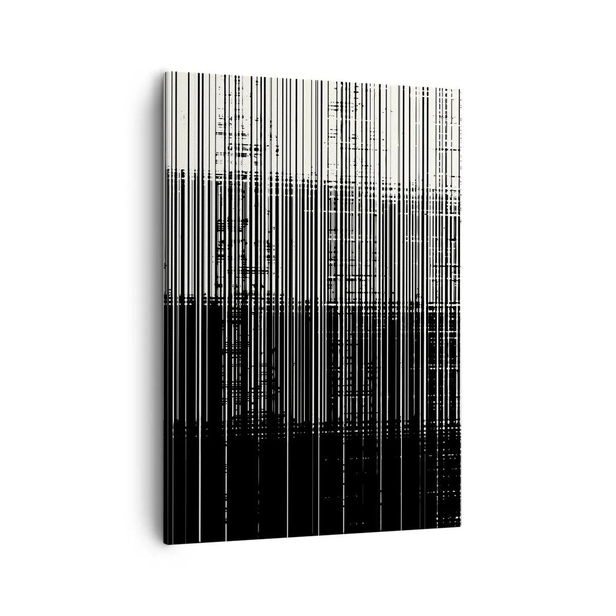Quadro su tela - Stampe su Tela - Composizione astratta di linee in bianco e nero contrastanti - 50x70cm - Onde e vibrazioni - Decorazione murale moderna per soggiorno e camera da letto ARTTOR