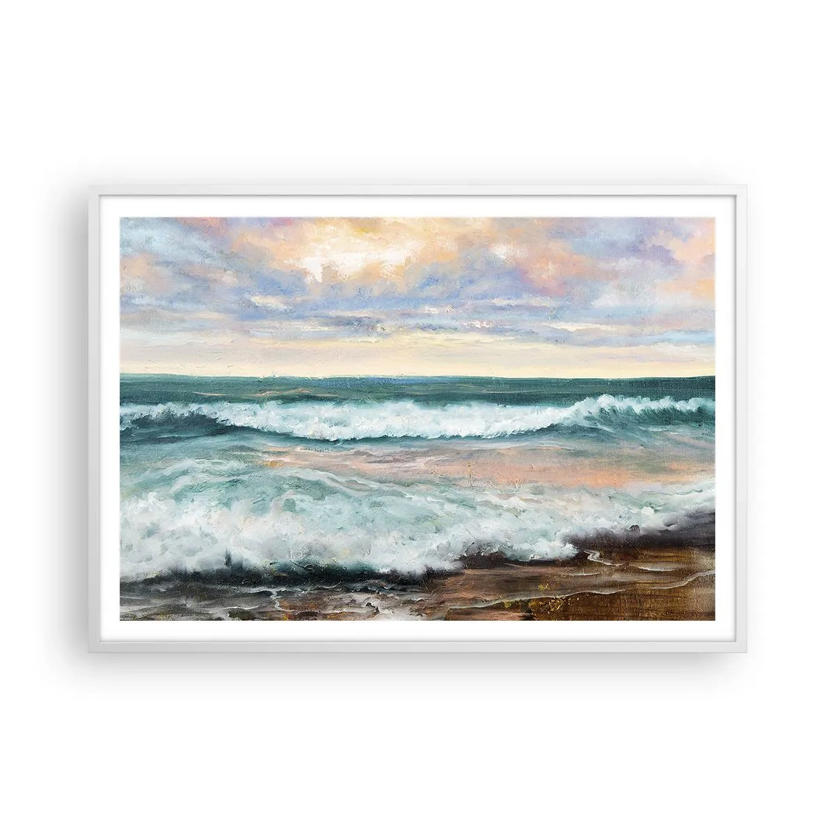 Poster in cornice bianca - Dove l'anima si calma - 100x70 cm