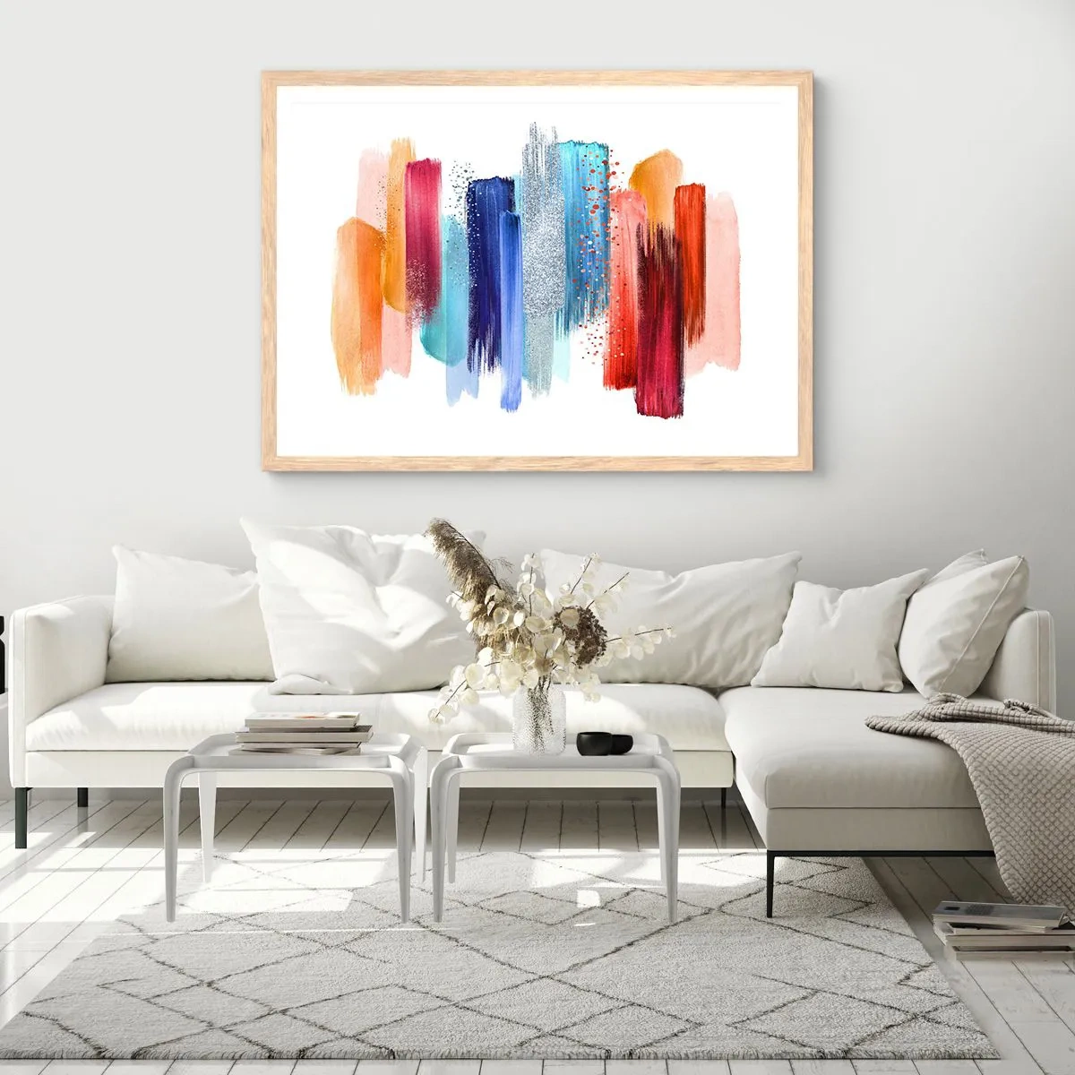 Poster in cornice rovere chiaro - In alto e in basso - 70x50 cm