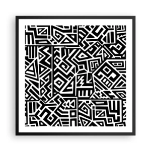 Poster in cornice nera - Composizione precolombiana - 60x60 cm