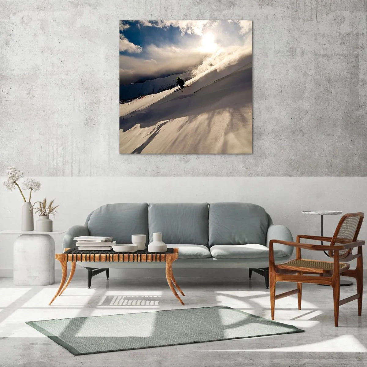 Quadro su vetro - Sfida dei monti accettata - 60x60 cm