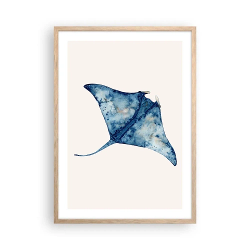 Poster in cornice rovere chiaro - Vita nel blu - 50x70 cm