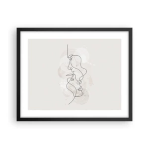 Poster in cornice nera - Intrecciati in un abbraccio - 50x40 cm