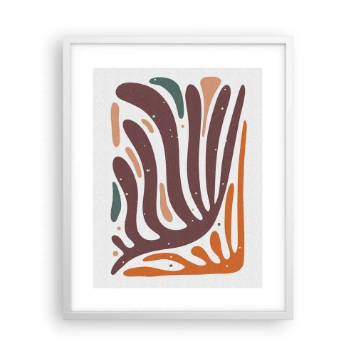 Poster in cornice bianca - Composizione organica raggiante - 40x50 cm