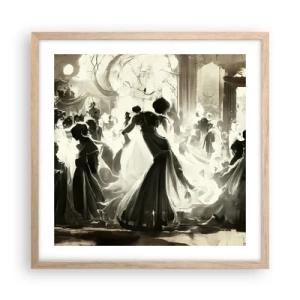 Poster in cornice rovere chiaro - Il gran ballo in maschera - 50x50 cm