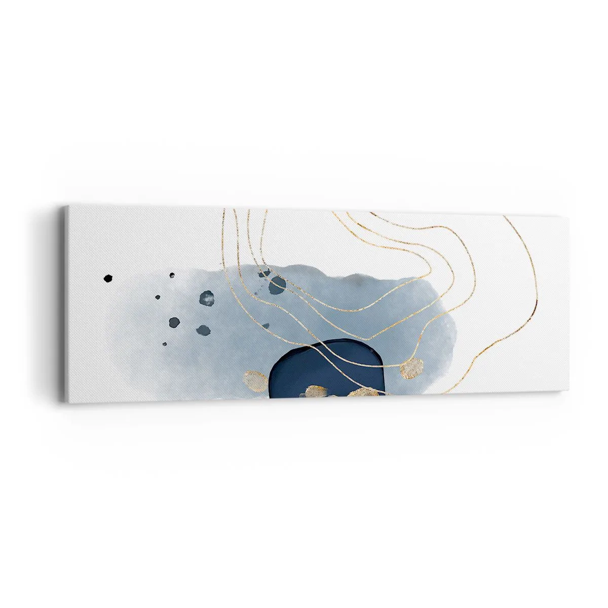 Quadro su tela - Stampe su Tela - Fantasia blu e oro - 90x30 cm