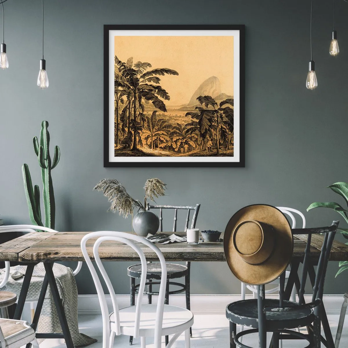 Poster in cornice nera - Nel clima coloniale - 50x50 cm