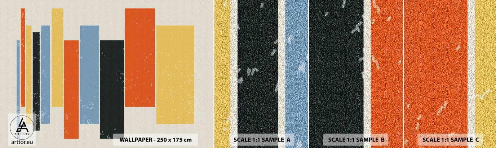 Campione Di Fotomurale Standard Eco - Notazione musicale - Minimalismo, Rettangoli, Forme - 100x30 cm