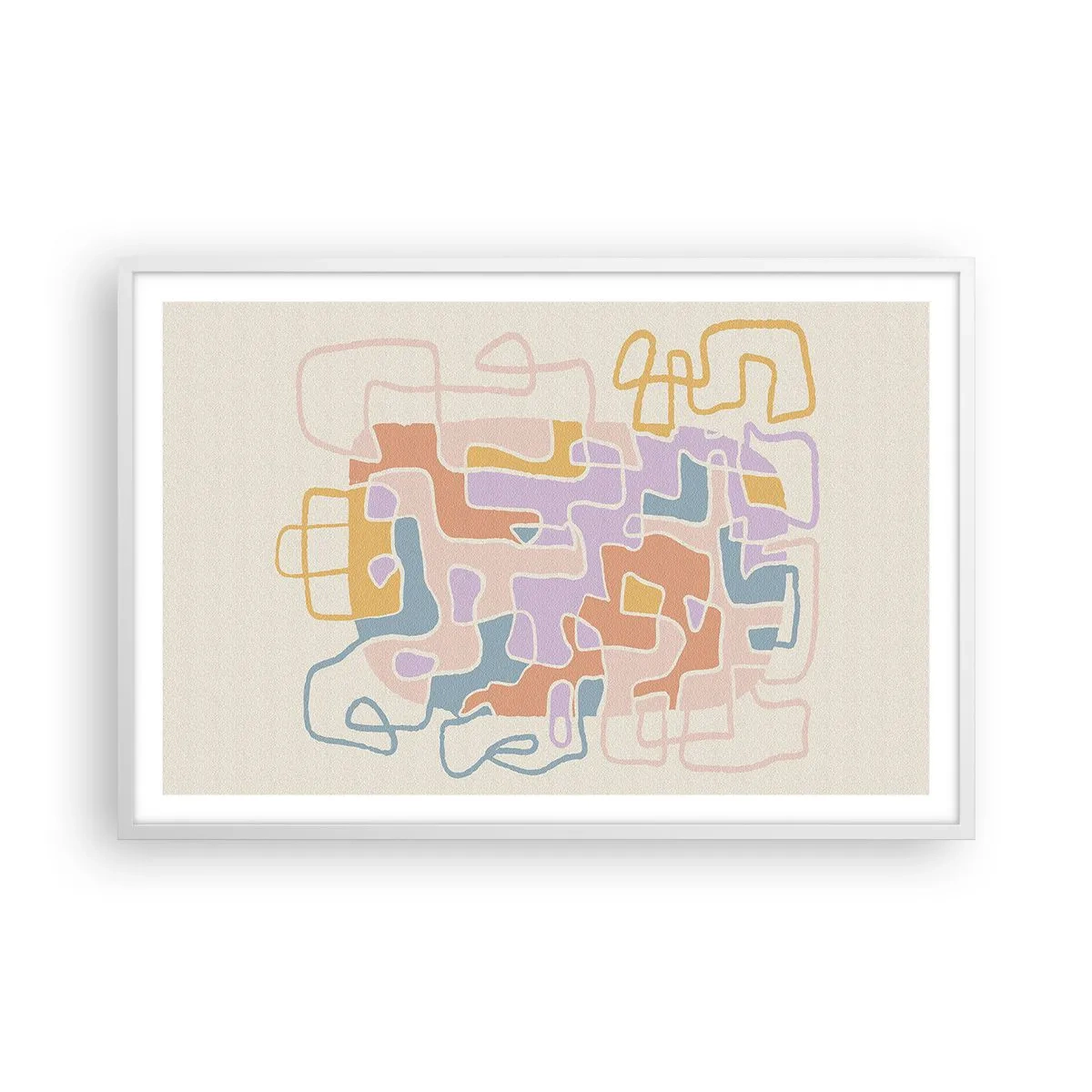 Poster in cornice bianca - Labirinto: avventura gioiosa - 91x61 cm