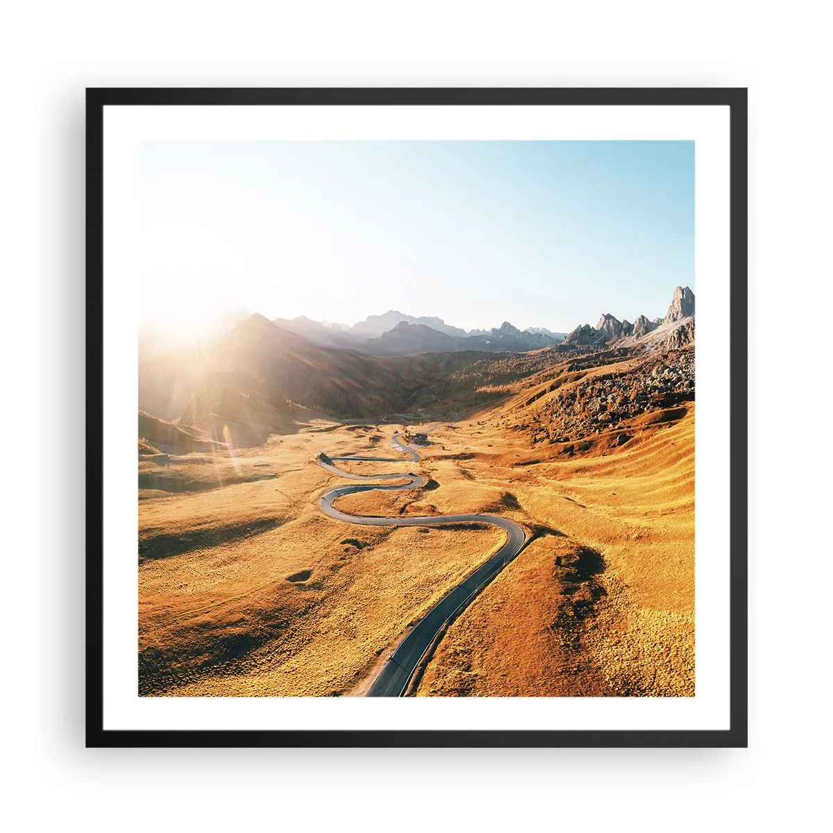 Poster in cornice nera - Nella valle dorata - 60x60 cm