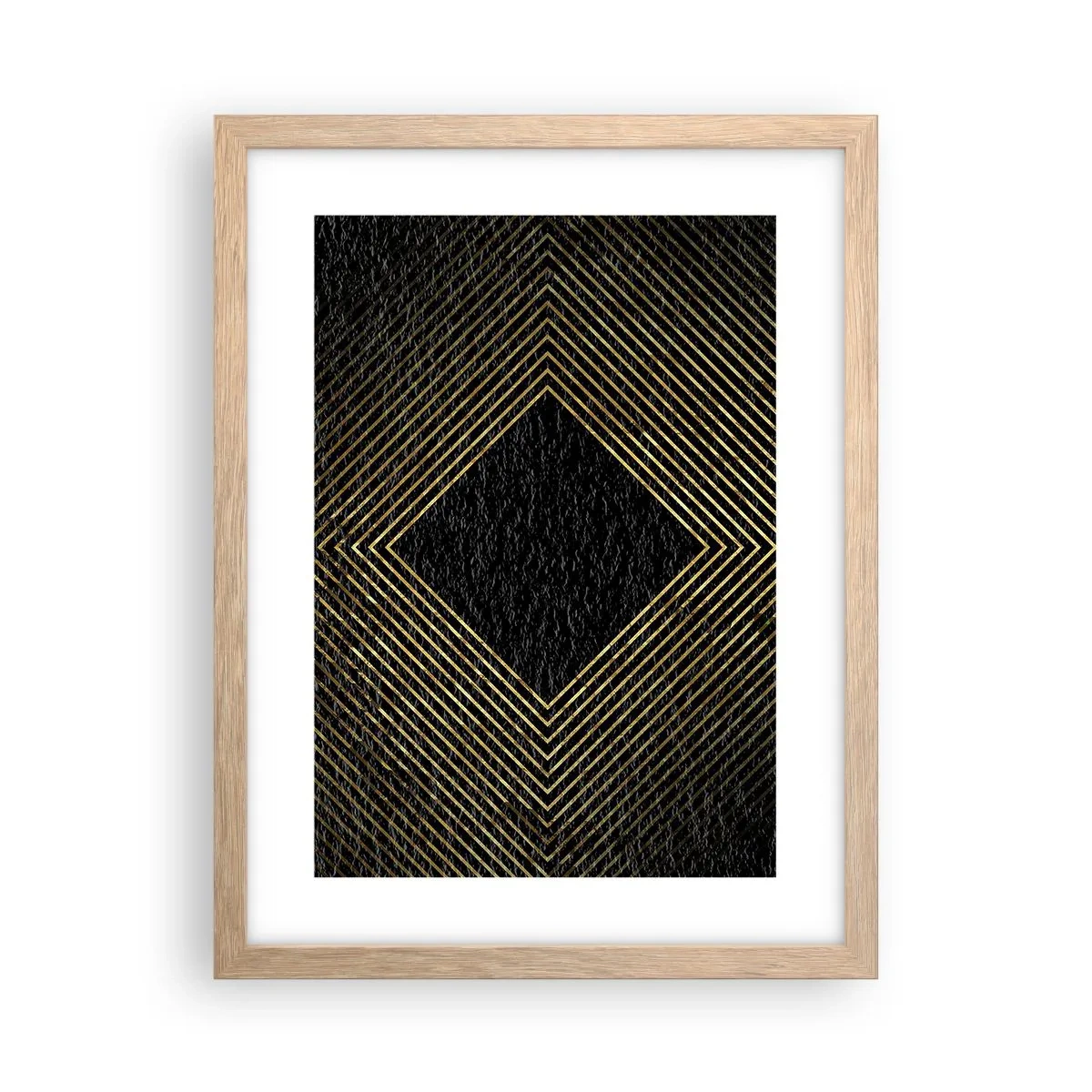 Poster in cornice rovere chiaro - Geometria in stile glamour - 30x40 cm
