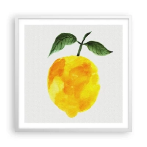 Poster in cornice bianca - Scoprire il sapore del sole - 60x60 cm