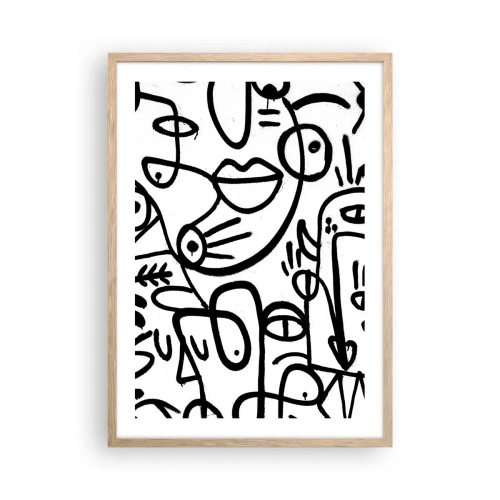 Poster in cornice rovere chiaro - Volti e miraggi - 50x70 cm