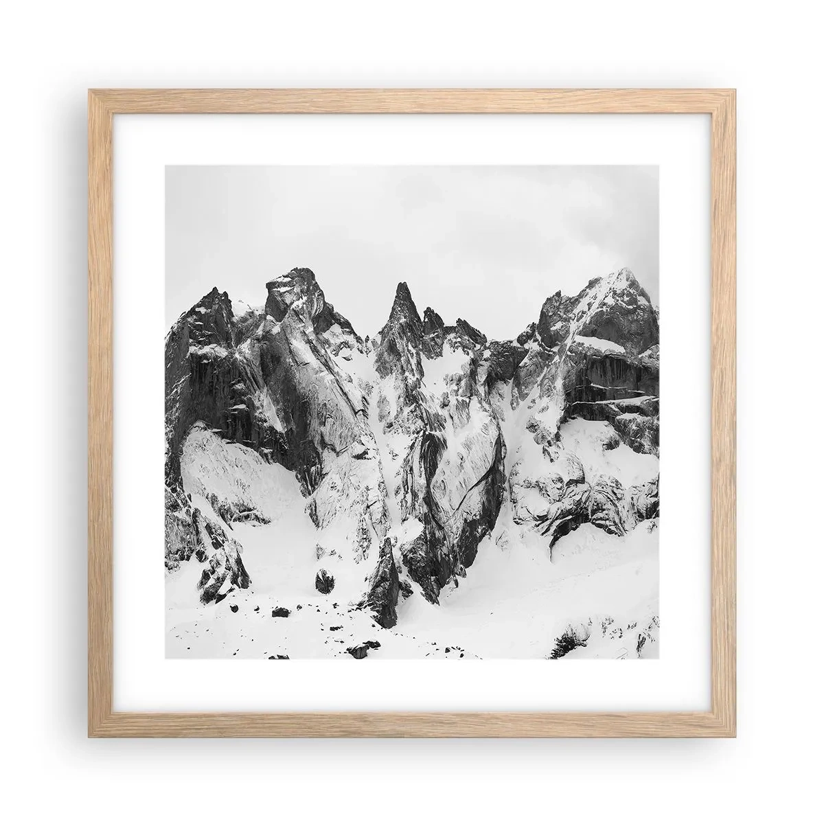 Poster in cornice rovere chiaro - Cresta minacciosa di granito - 40x40 cm
