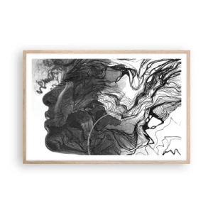 Poster in cornice rovere chiaro - Aggrovigliata nei sogni - 91x61 cm