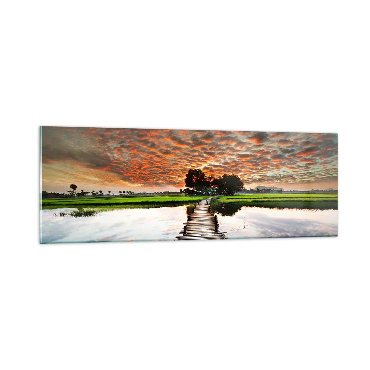 Quadro su vetro - Allarga le braccia, respira  - 90x30 cm