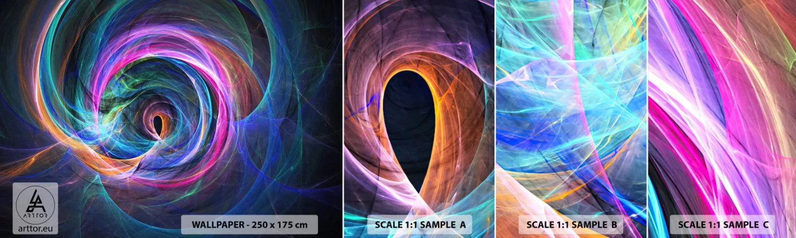 Campione di Fotomurale Adesivo Deluxe Sticker - Dove mi porti? - Astrazione, Pezzo, Vortice - 100x30 cm