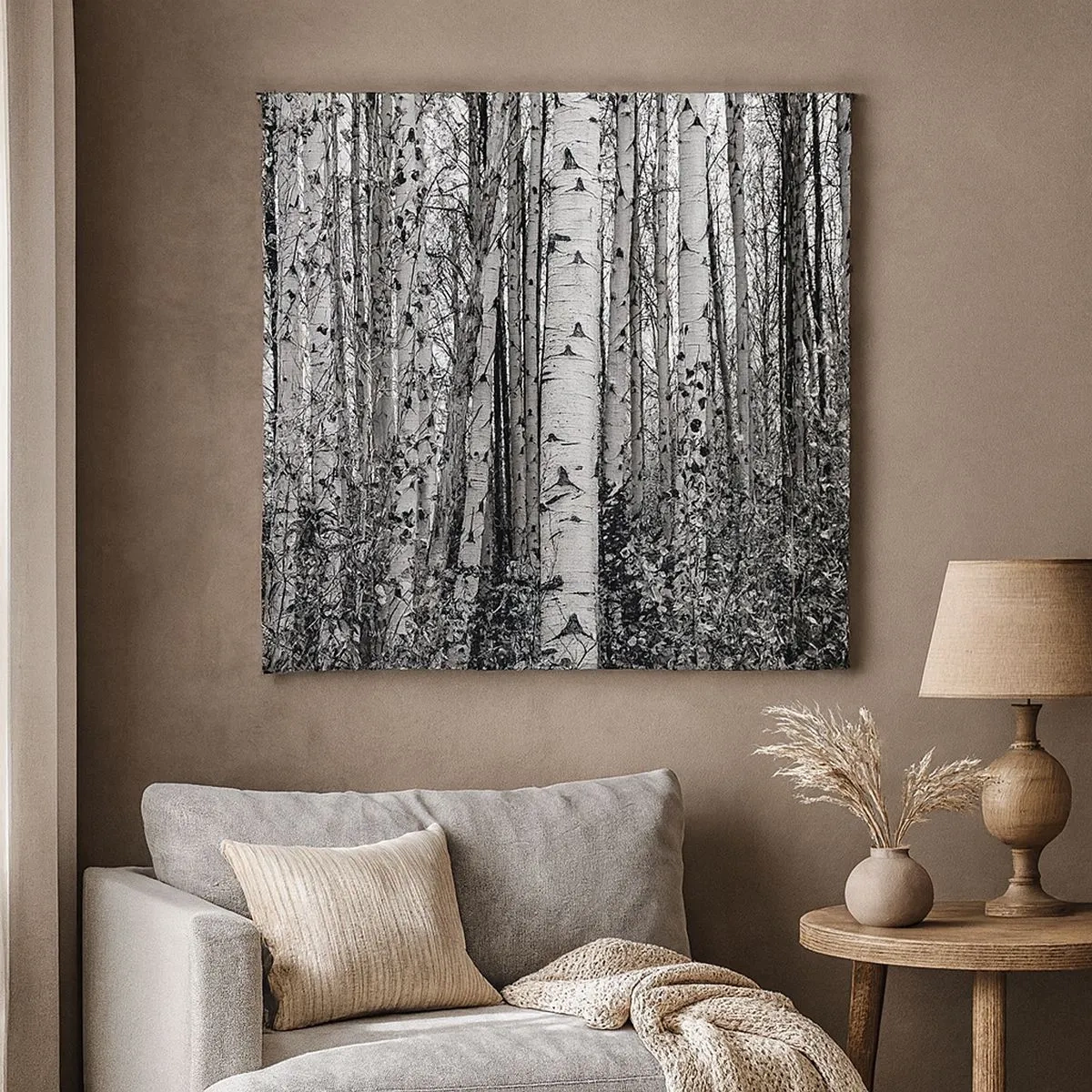 Quadro su tela - Stampe su Tela - Colonnato di betulle - 30x30 cm