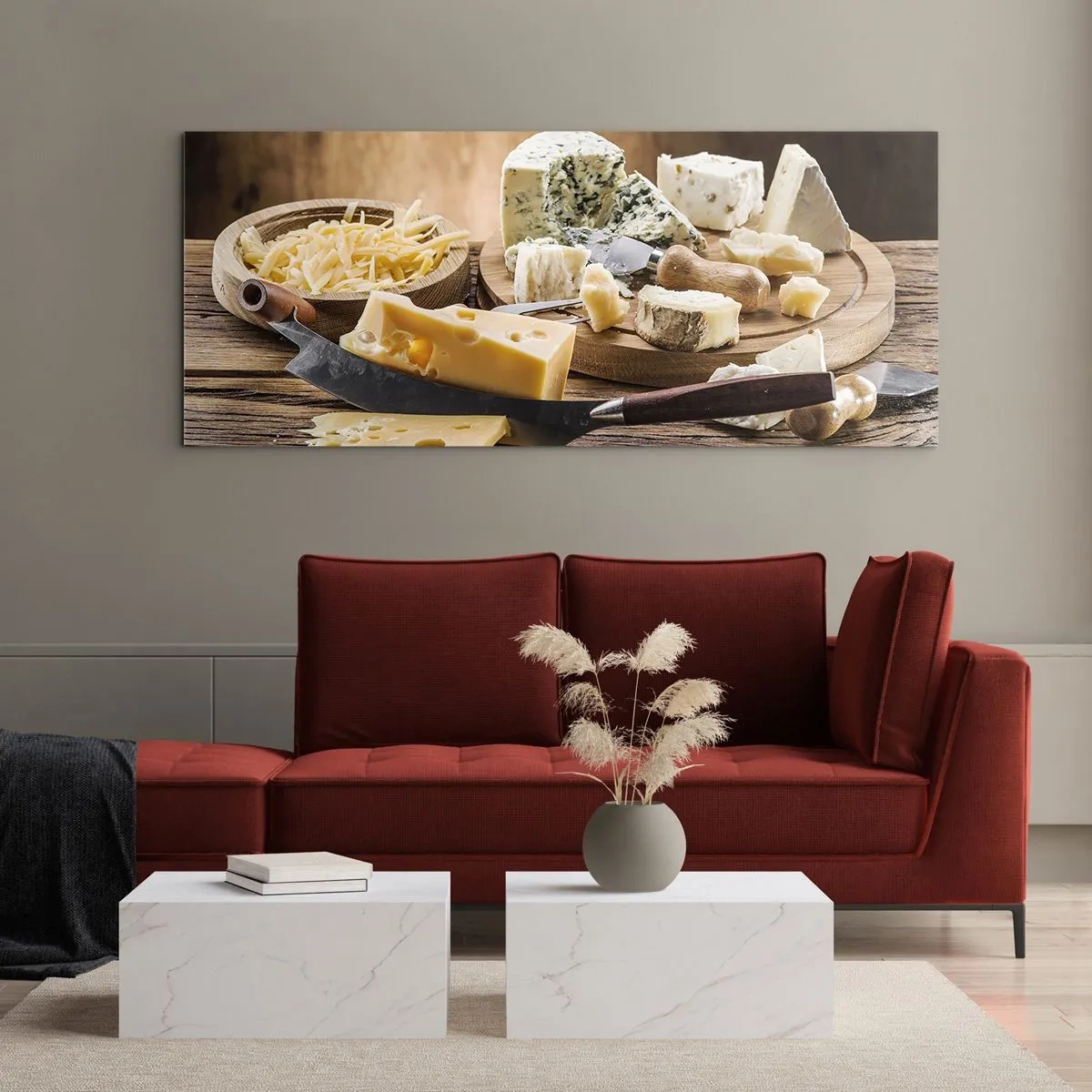 Quadro su vetro - Sorridi al formaggio - 100x40 cm