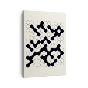 Quadro su tela - Stampe su Tela - Motivi in bianco e nero con cerchi su sfondo chiaro - 50x70cm - Gioco cinese: variazione - Decorazione murale moderna per soggiorno e camera da letto ARTTOR