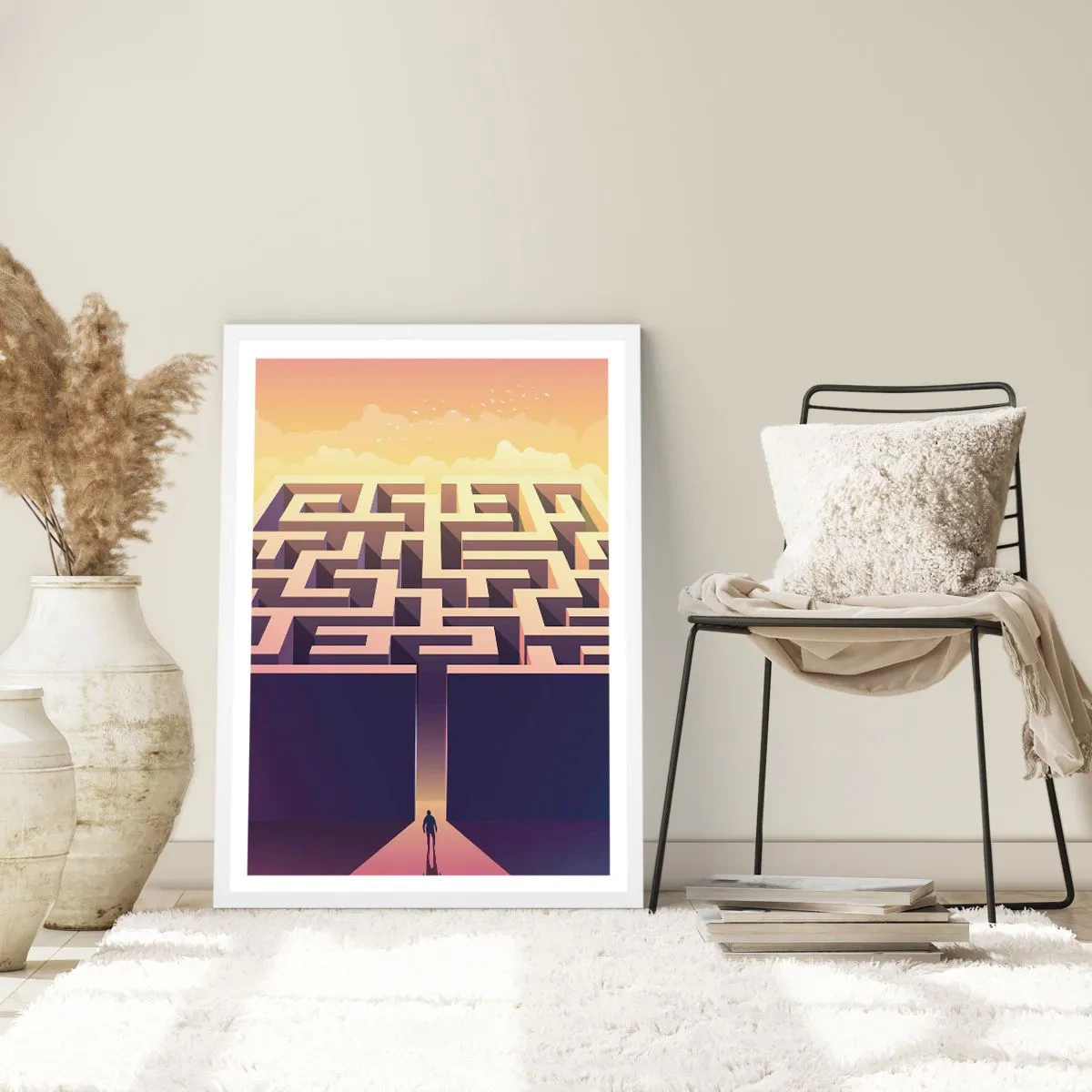 Poster in cornice bianca - Il momento delle decisioni - 70x100 cm