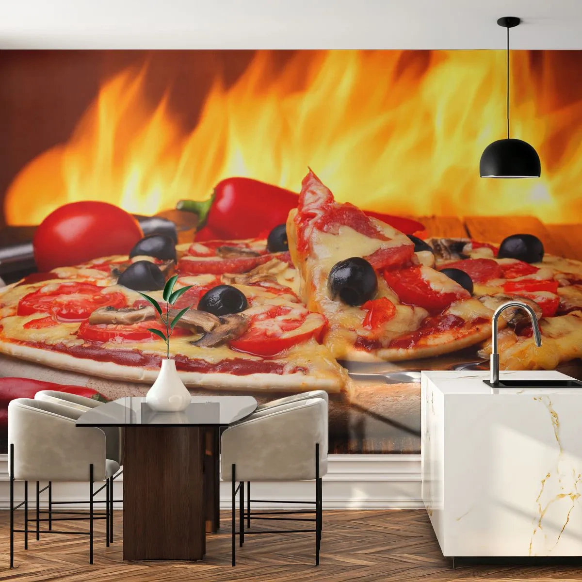 Fotomurali Autoadesivo Deluxe Sticker - From Italy with love - Gastronomia, Pizza, Italia - 300x210 cm