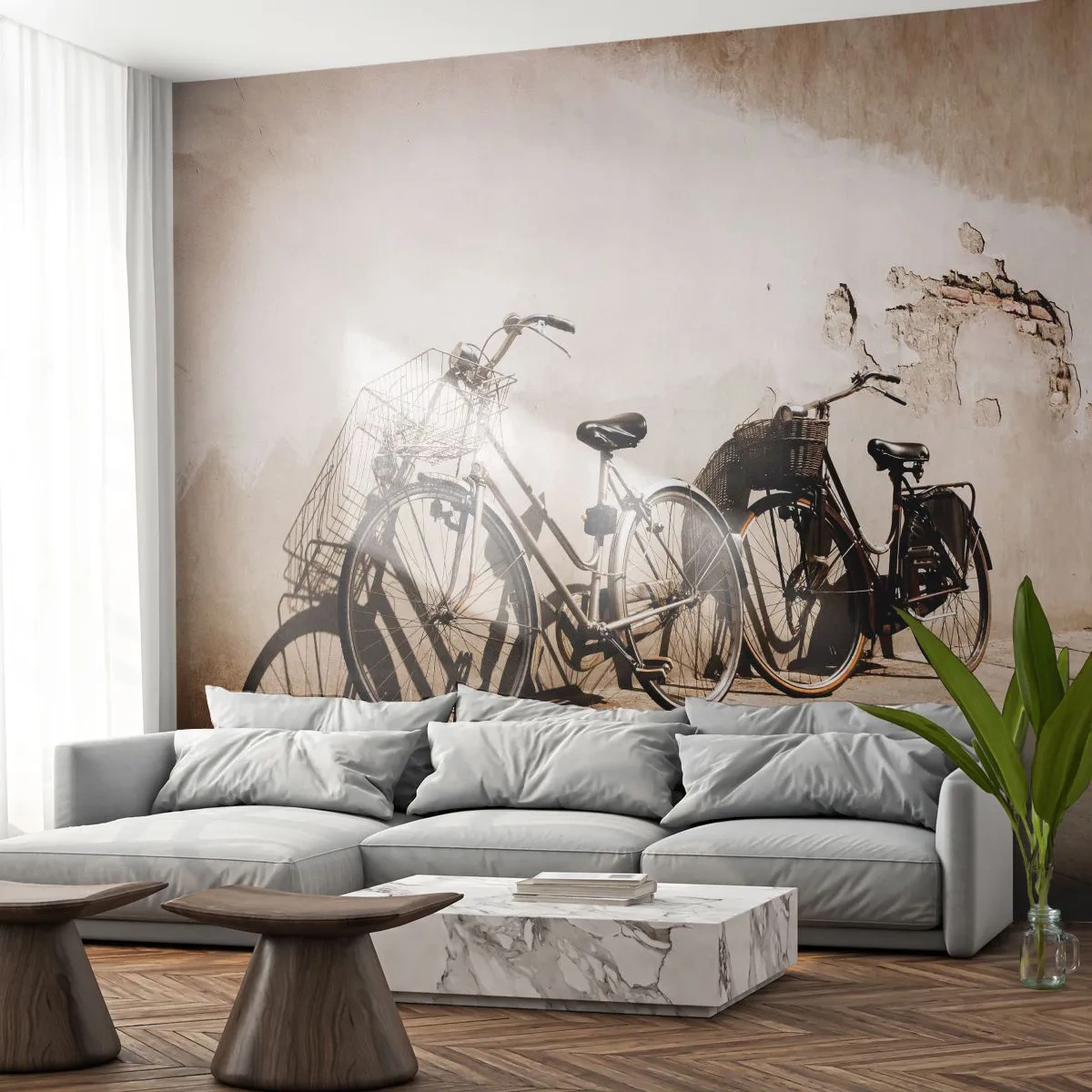 Fotomurali Premium Canvas - L'indimenticabile bellezza del passato - Bicicletta, Viaggio, Vintage ▾ - 500x350 cm