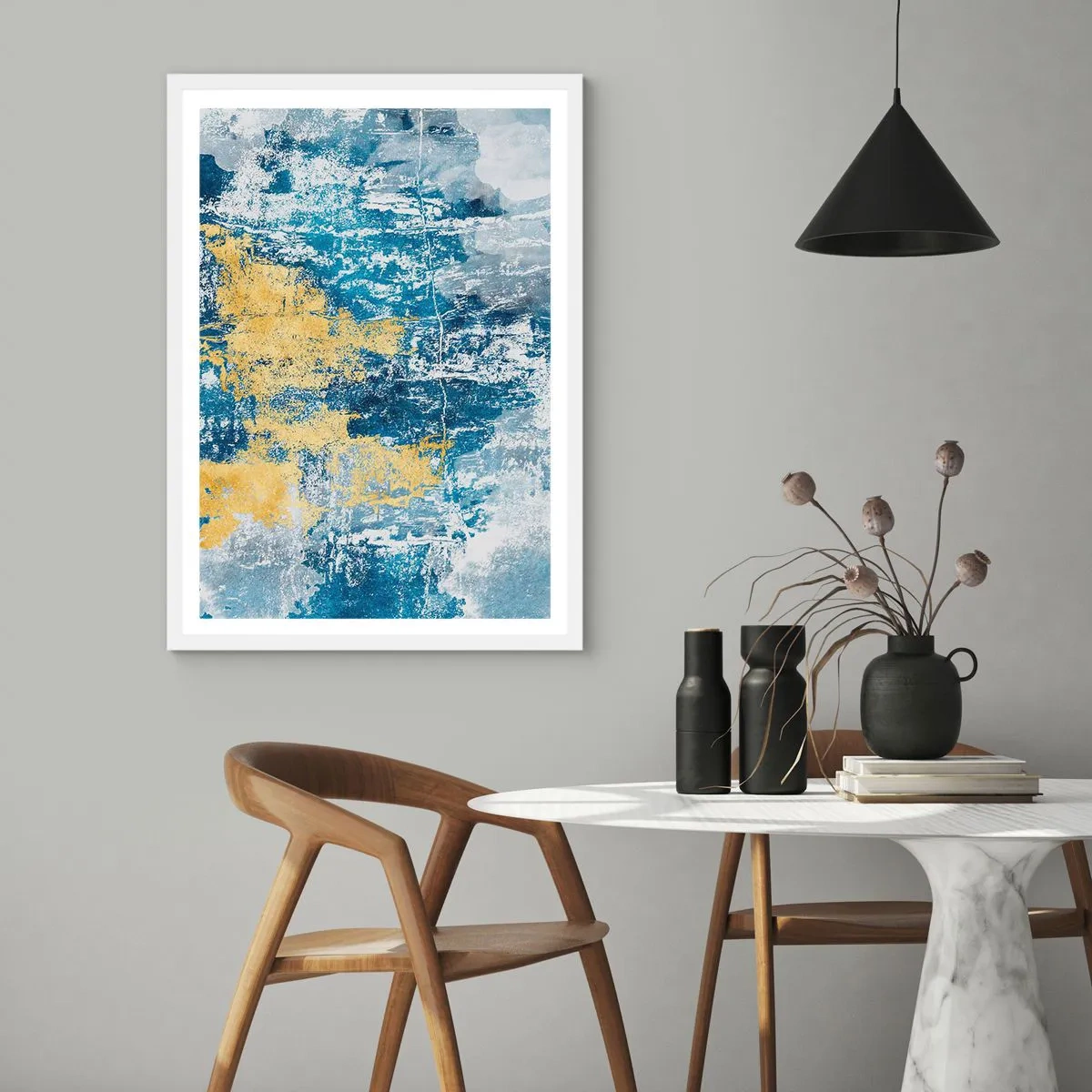 Poster in cornice bianca - Astrazione piena di ottimismo - 70x100 cm