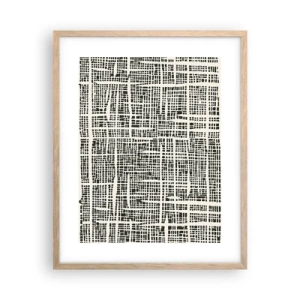 Poster in cornice rovere chiaro - Composizione tessuta - 40x50 cm