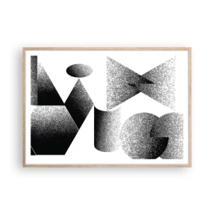 Poster in cornice rovere chiaro - Angoli e ovali - 100x70 cm