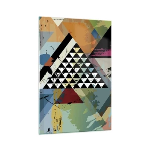Quadro su vetro - Una composizione astratta di forme geometriche e colori. - 70x100cm - Come è semplice - Decorazione murale moderna per soggiorno e camera da letto ARTTOR